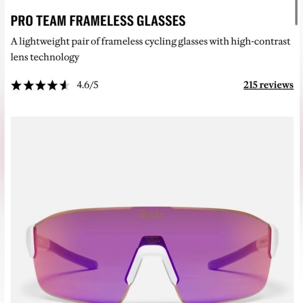 Rapha pro team frameless sunglasses